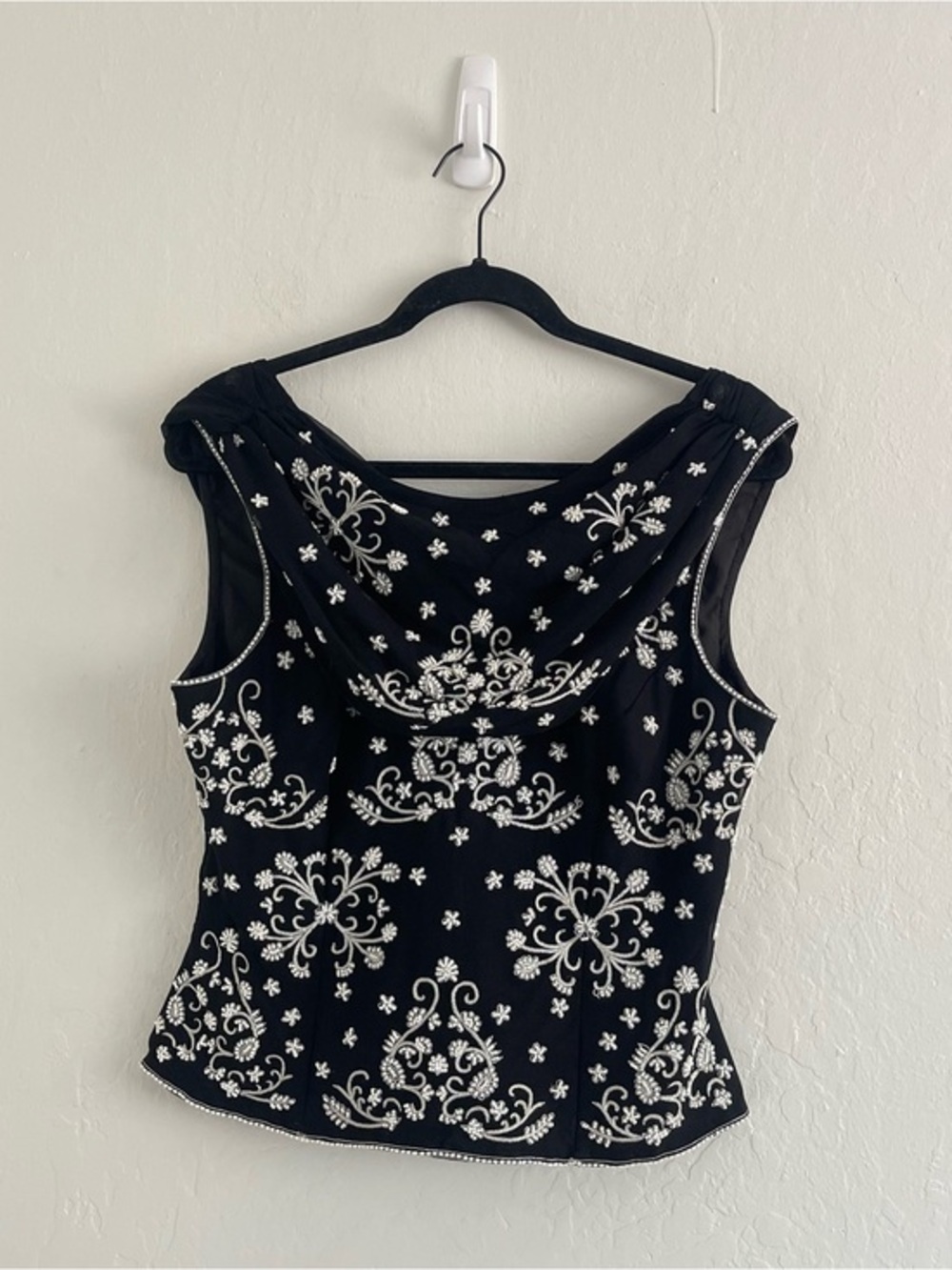 Vintage Andretta Donatello Silk Beaded Luxury Top Women's Size Large Corset Like